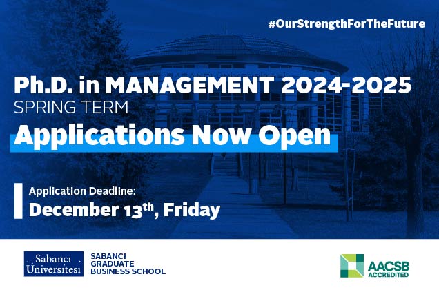 2024-25 Spring Term Ph.D. in Management Program Application Deadline is December 13th, 2024