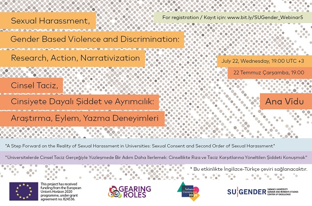 SU Gender webinar buluşmalarının 5.’sinde Ana Vidu’yu ağırlayacak Resmi