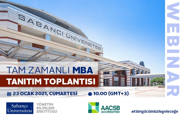 Tam Zamanlı MBA Programı Online Tanıtım Toplantısı 23 Ocak'ta Gerçekleşecek