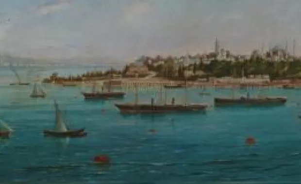 “Ships off Sarayburnu” painting at Sabancı University