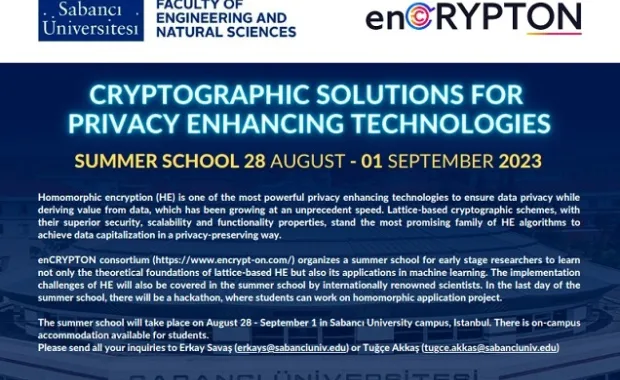 Sabancı University hosting the summer school “Cryptographic Solutions for Privacy Enhancing Technologies”