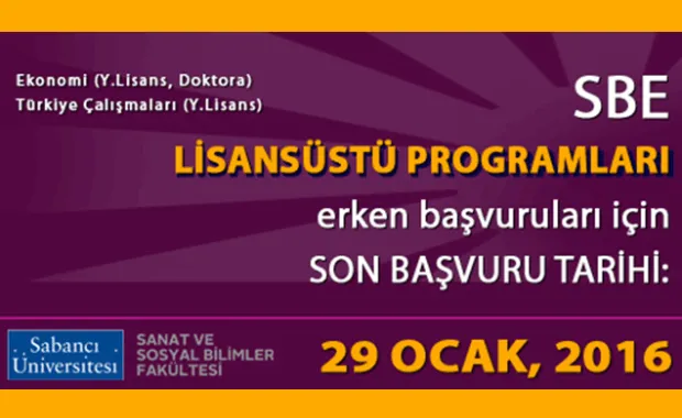 2016 - 2017 Güz Dönemi SBE Lisansüstü Programları Erken Başvuruları
