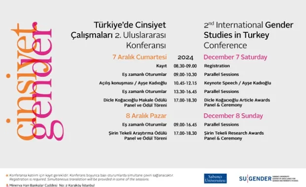 Türkiye’de Cinsiyet Çalışmaları Uluslararası Konferansı 7-8 Aralık’ta İstanbul’da