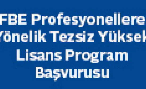 2015-2016 FBE Profesyonellere Yönelik Tezsiz Yüksek Lisans Başvuruları