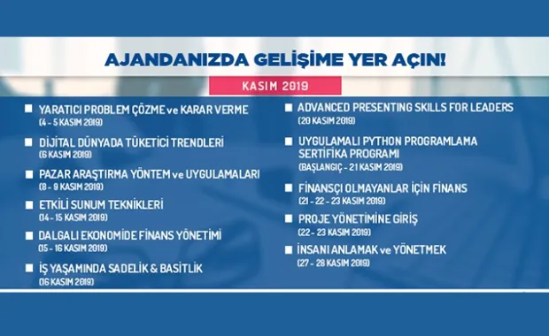 EDU Kasım Ayında Zengin Bir Eğitim Programı Sunuyor