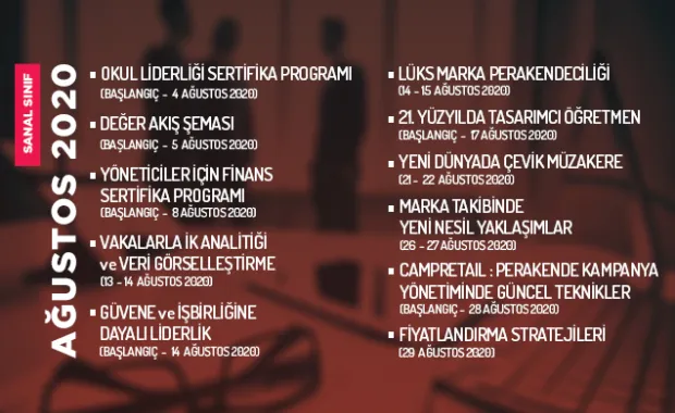 EDU Açık Eğitimler Ağustos Ayı Programı