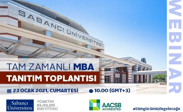 Tam Zamanlı MBA Programı Online Tanıtım Toplantısı 23 Ocak'ta Gerçekleşecek