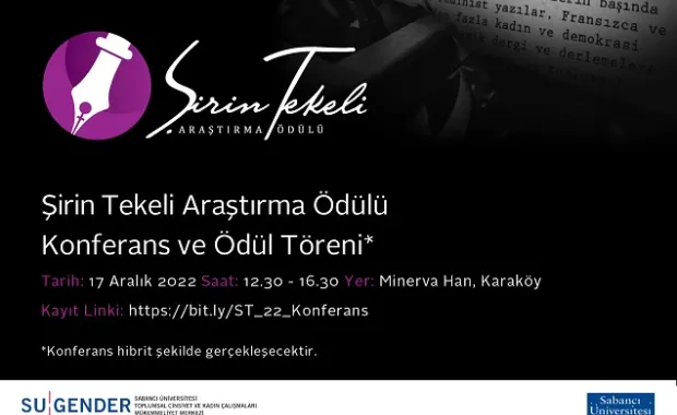 Şirin Tekeli Araştırma Ödülü Töreni ve Konferansı 17 Aralık&#039;ta