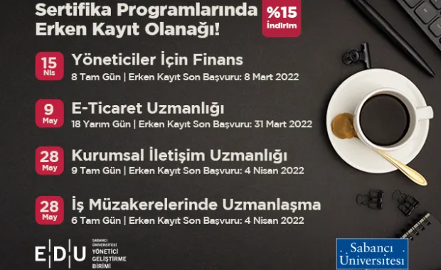 EDU, Sertifika Programlarında Erken Kayıt Olanağı Sunuyor