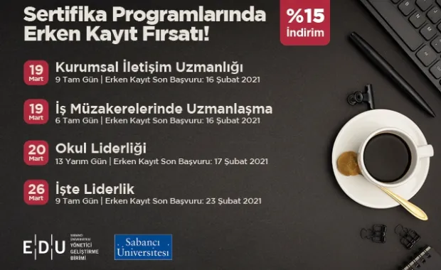 EDU Sertifika Programlarında Erken Kayıt Fırsatı!