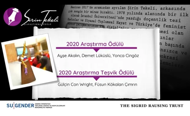 Şirin Tekeli 2020 Araştırma Ödülü Tören ve Konferansı Gerçekleşti