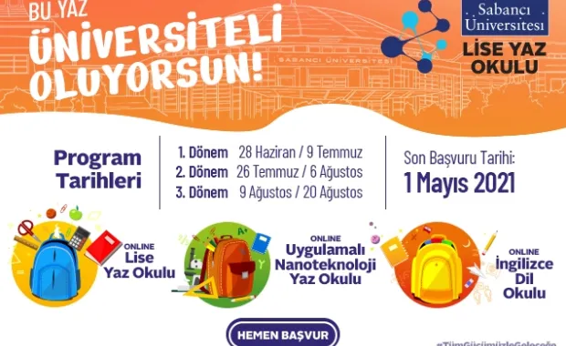 Sabancı Üniversitesi 2021 Lise Yaz Okulları İçin Kayıtlar Başladı