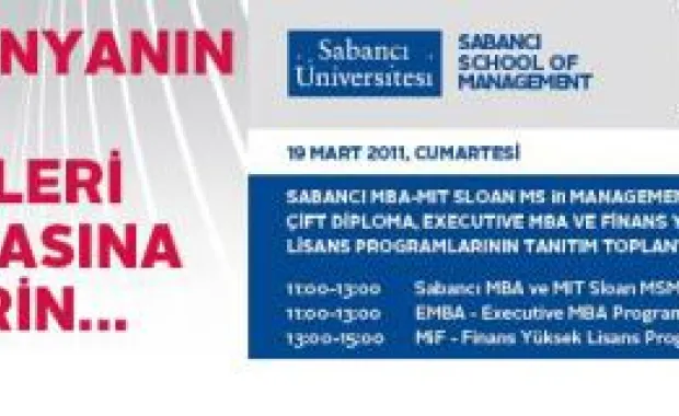 Sabancı Üniversitesi MBA, MiF ve Executive MBA Yüksek Lisans Programları Tanıtım Toplantıları