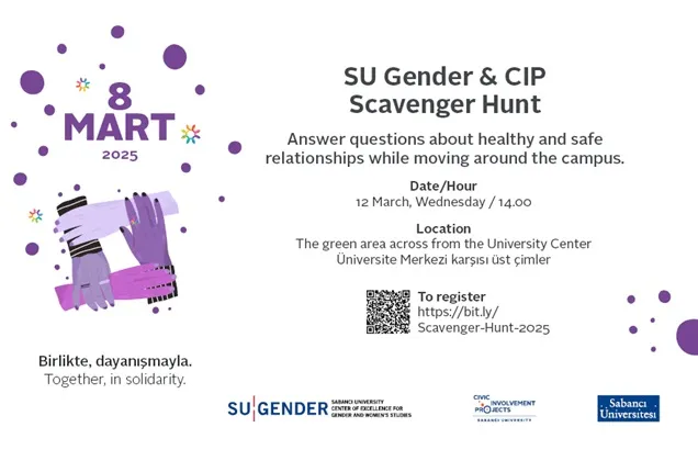 As part of our March 8th events, SU Gender and the Civic Involvement Projects (CIP) are coming together to host an exciting Scavenger Hunt!