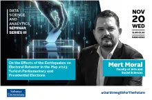The Third Guest of The Data Science and Analytics Seminar Series Will Be Mert Moral